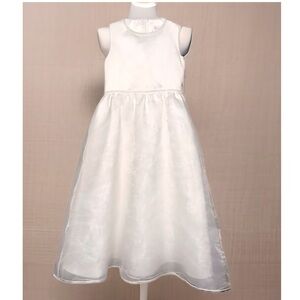Rosebuds Flower Girl Sleeveless Ivory Dress Size 4
